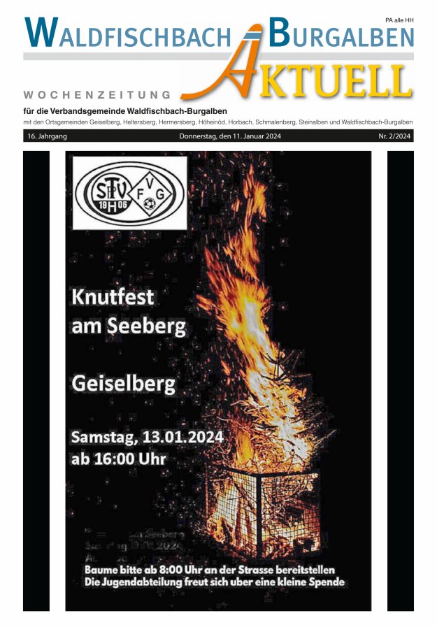 Amtsblatt der Verbandsgemeinde Waldfischbach-Burgalben Titelblatt 02/2024