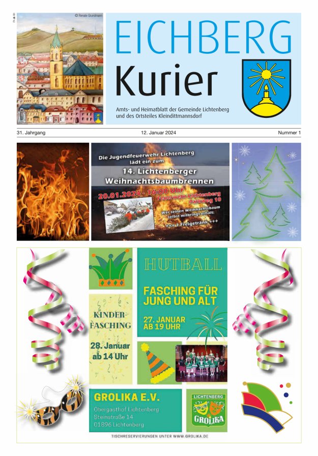 Eichberg-Kurier - Amts- und Heimatblatt der Gemeinde Lichtenberg Titelblatt 01/2024