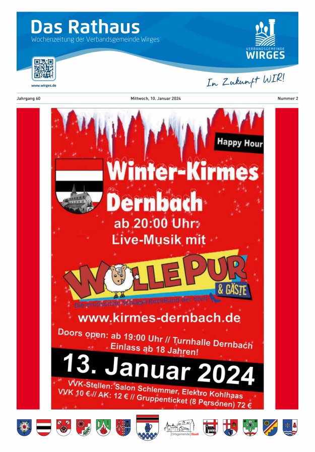 Das Rathaus - Informationen für die Bürger in der VG Wirges Titelblatt 02/2024