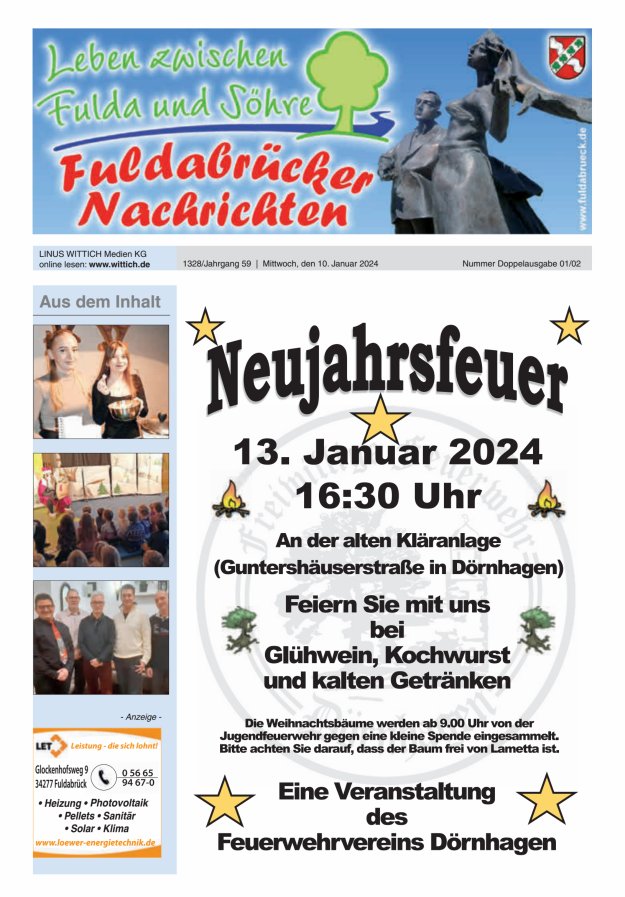 Fuldabrücker Nachrichten Titelblatt 02/2024