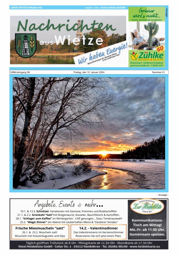 Nachrichten aus Wietze Titelblatt 01/2024