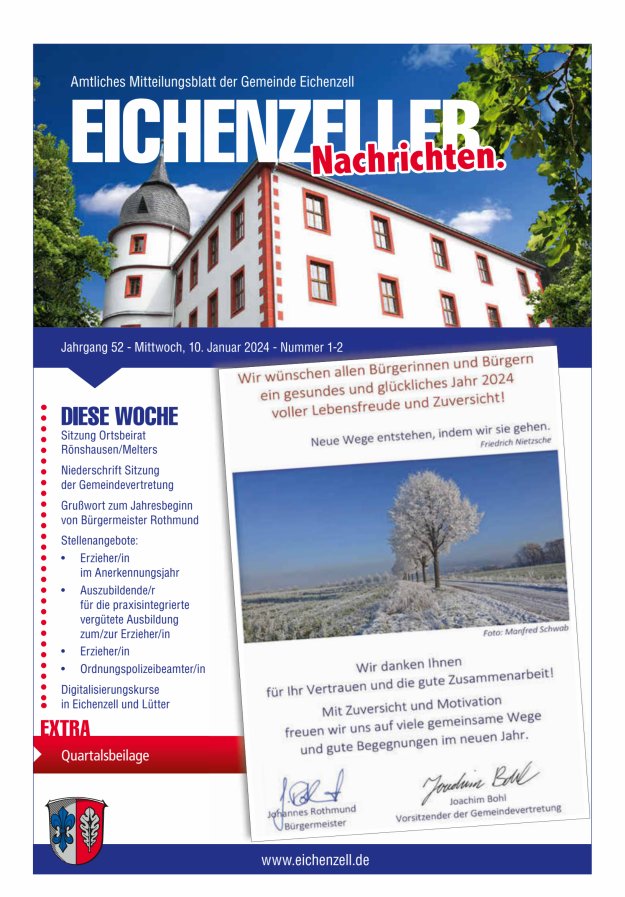 Amtliches Mitteilungsblatt der Gemeinde Eichenzell Titelblatt 02/2024