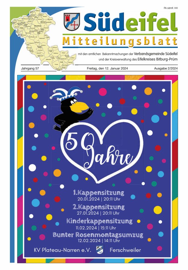 Mitteilungsblatt Südeifel Titelblatt 02/2024