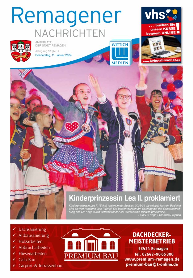 Remagener Nachrichten Titelblatt 02/2024