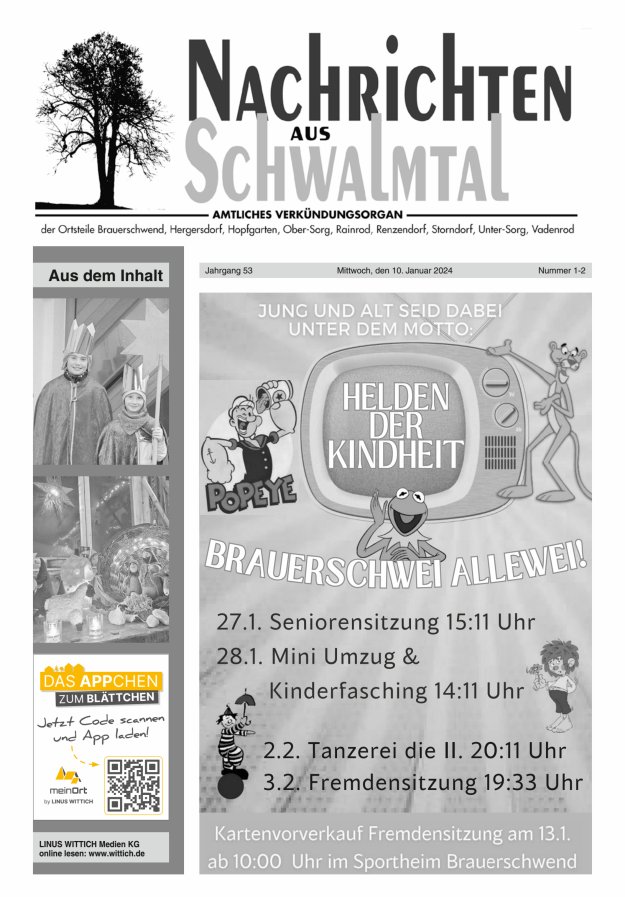 Nachrichten aus Schwalmtal Titelblatt 02/2024