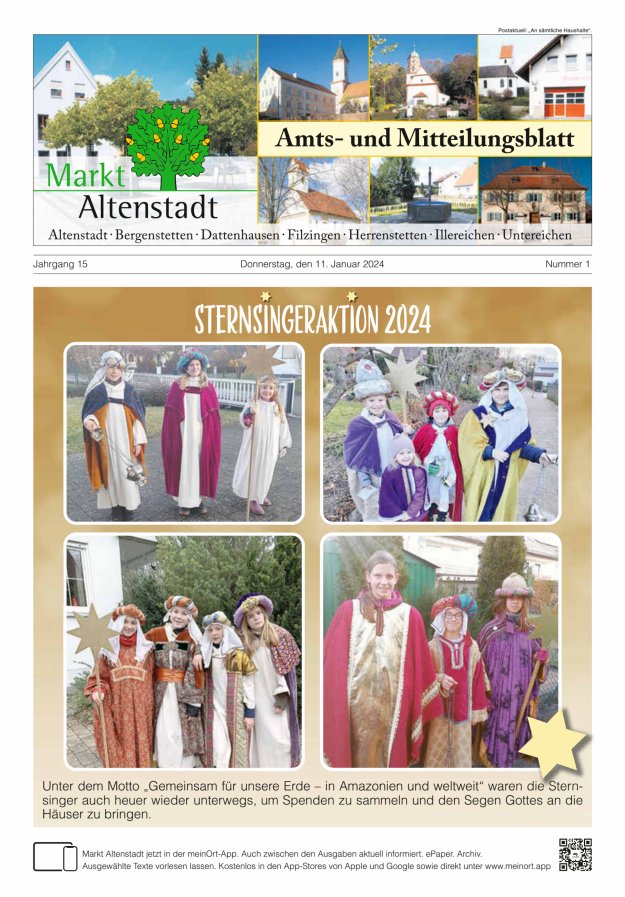 Amts- und Mitteilungsblatt des Marktes Altenstadt Titelblatt 01/2024