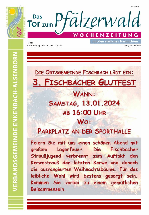 Das Tor zum Pfälzer Wald - VG Enkenbach-Alsenborn Titelblatt 02/2024