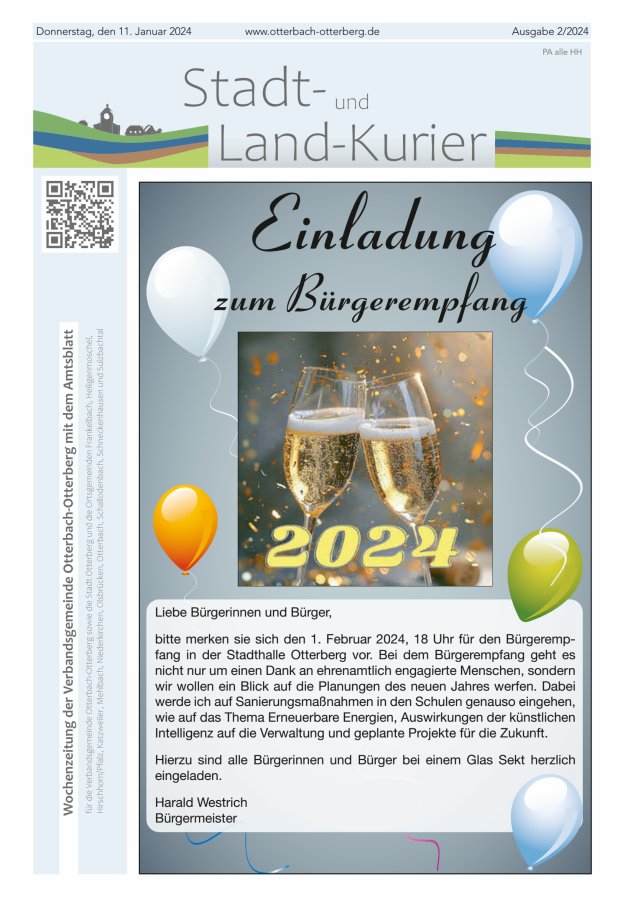 Stadt- und Land-Kurier Otterbach-Otterberg Titelblatt 02/2024