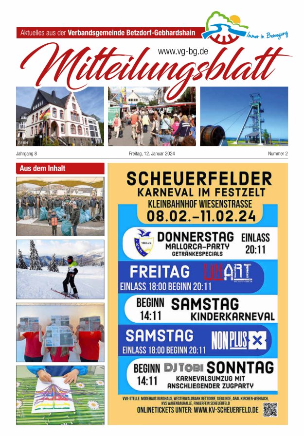 Aktuelles aus der VG Betzdorf-Gebhardshain Ausgabe Gebhardshain Titelblatt 02/2024