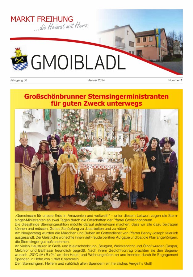 Markt Freihung Mitteilungsblatt Titelblatt 01/2024