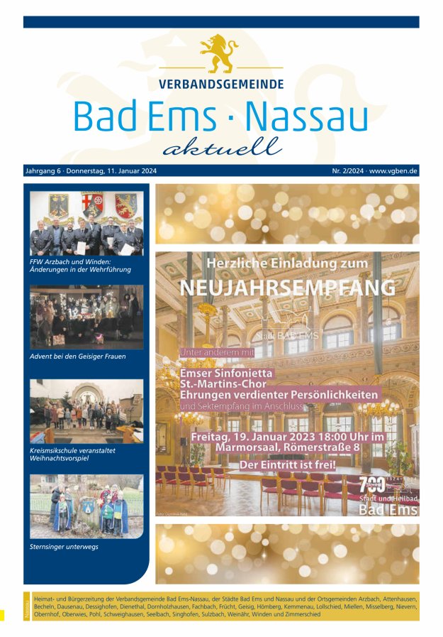 Bad Ems-Nassau aktuell Ausgabe Nassau Titelblatt 02/2024