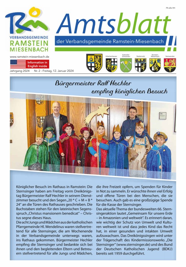 Amtsblatt VG Ramstein-Miesenbach Titelblatt 02/2024