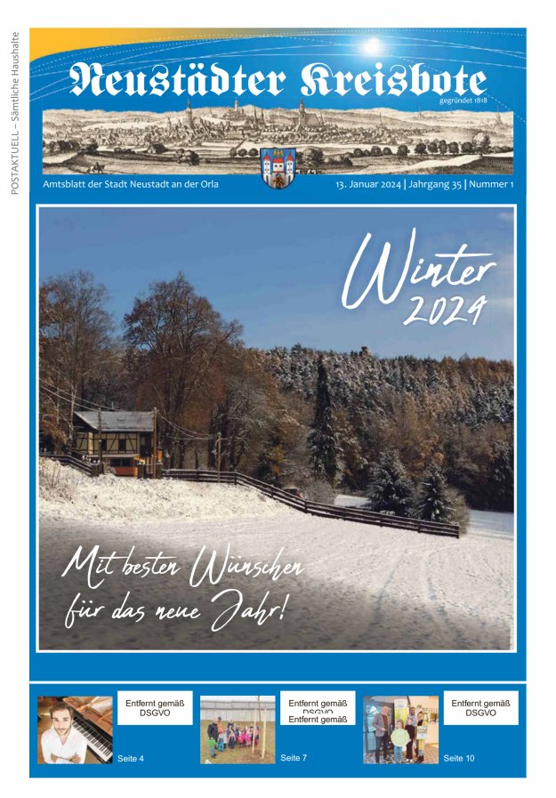 Neustädter Kreisbote Titelblatt 01/2024