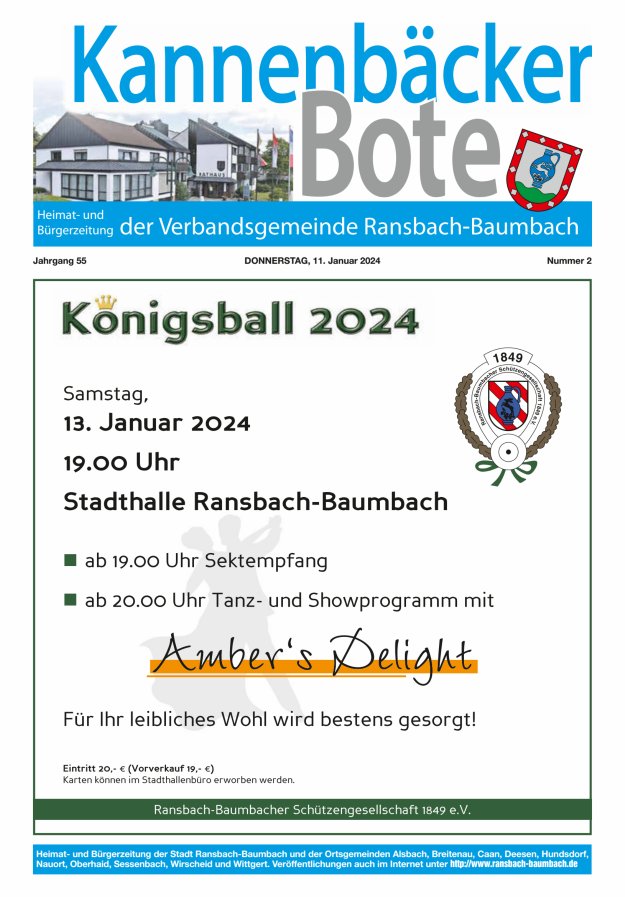 Kannenbäcker-Bote der Verbandsgemeinde Ransbach-Baumbach Titelblatt 02/2024