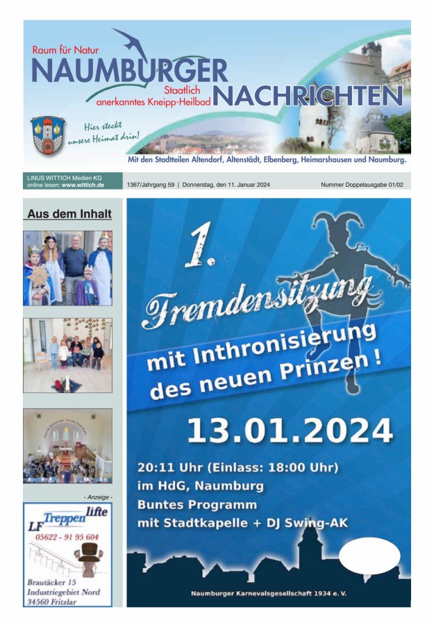 Naumburger Nachrichten Titelblatt 02/2024