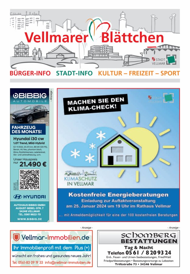 Vellmarer Blättchen Titelblatt 01/2024