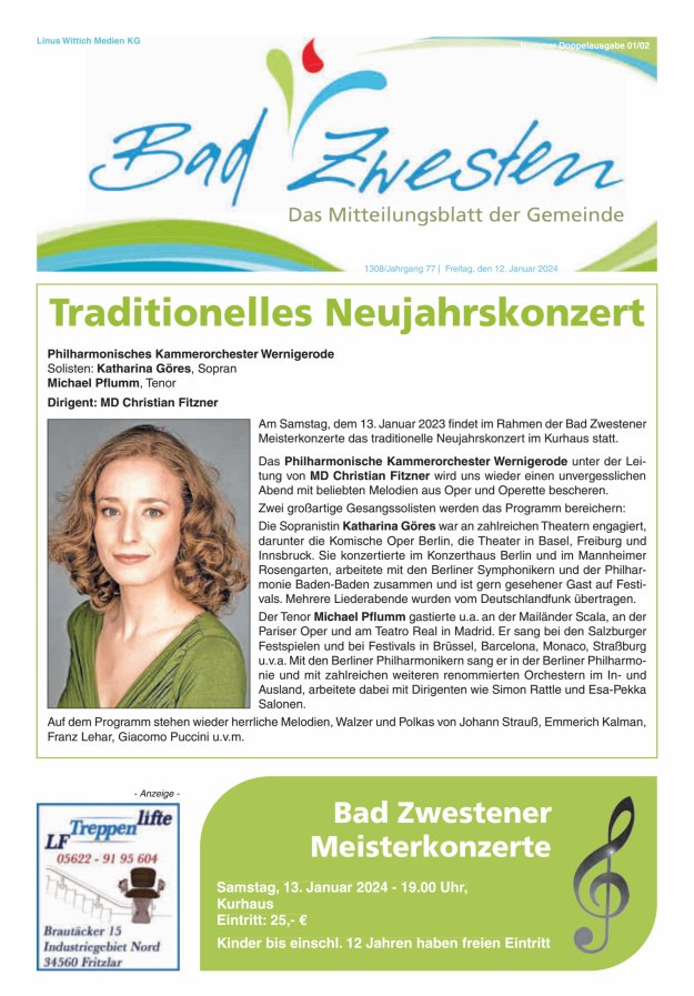 Heimatzeitung Bad Zwesten Titelblatt 02/2024