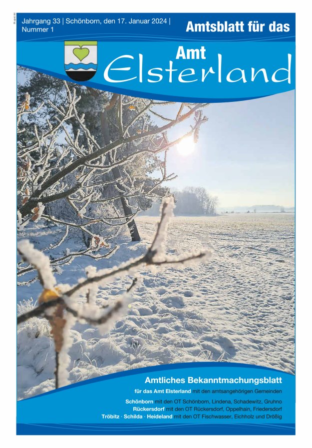 Amtsblatt für das Amt Elsterland Titelblatt 01/2024