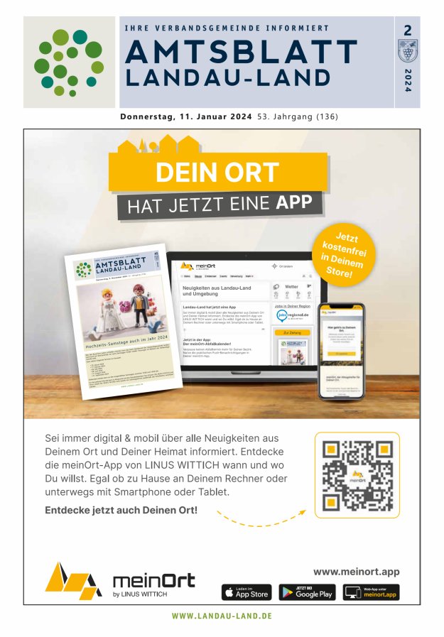 Amtsblatt VG Landau-Land Titelblatt 02/2024