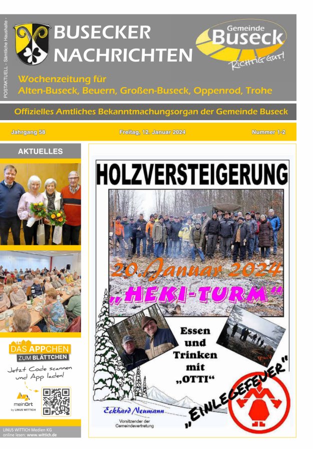 Busecker Nachrichten Titelblatt 02/2024