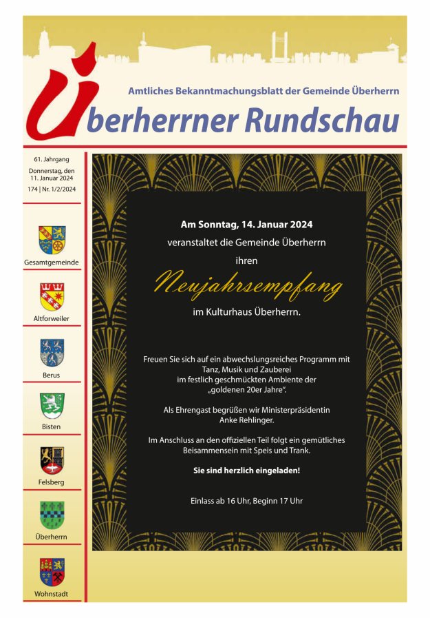 Überherrner Rundschau Titelblatt 01/2024