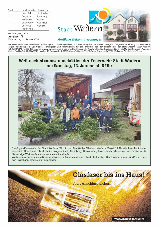 Stadt Wadern Titelblatt 01/2024