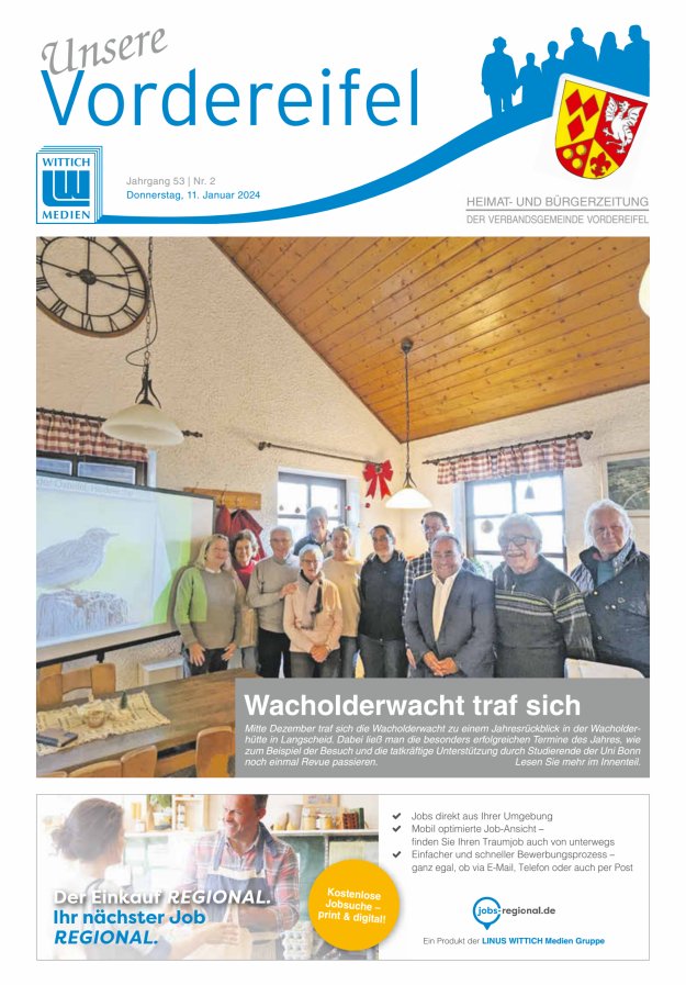 Mitteilungsblatt Vordereifel - Heimat- u Bürgerzeitung der VG Vordereifel Titelblatt 02/2024