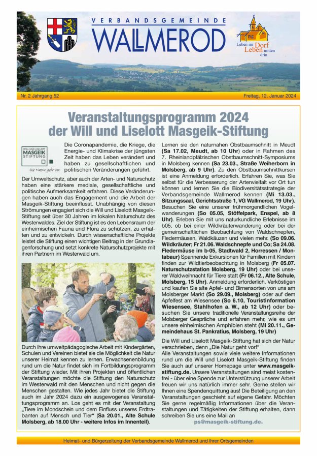 Wir über uns - Verbandsgemeinde Wallmerod Titelblatt 02/2024