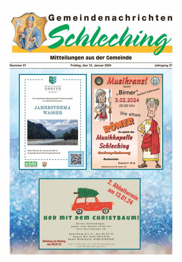 Gemeindenachrichten Schleching Titelblatt 01/2024