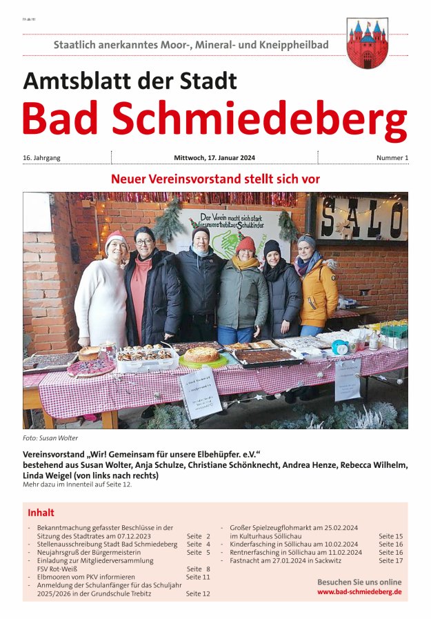 Amtsblatt der Stadt Bad Schmiedeberg Titelblatt 01/2024