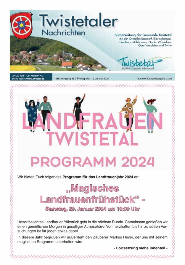 Twistetaler Nachrichten Titelblatt 02/2024