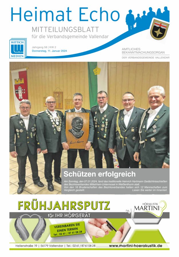 Heimat-Echo - Heimat- und Bürgerzeitung Verbandsgemeinde Vallendar Titelblatt 02/2024