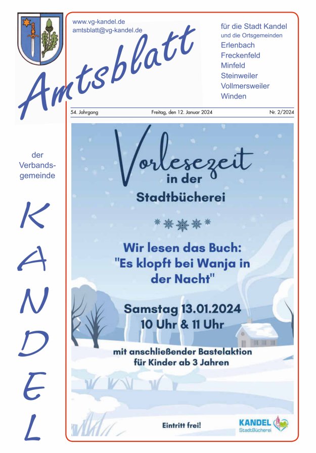 Amtsblatt VG Kandel Titelblatt 02/2024