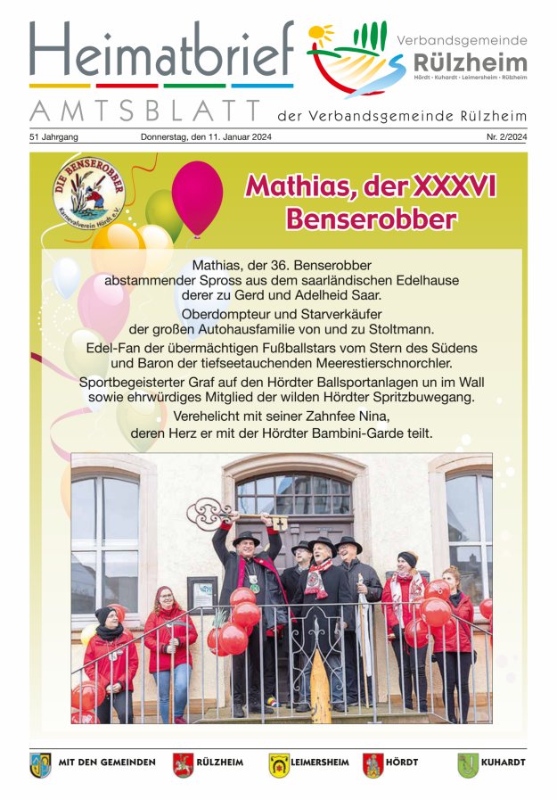 Heimatbrief VG Rülzheim Titelblatt 02/2024