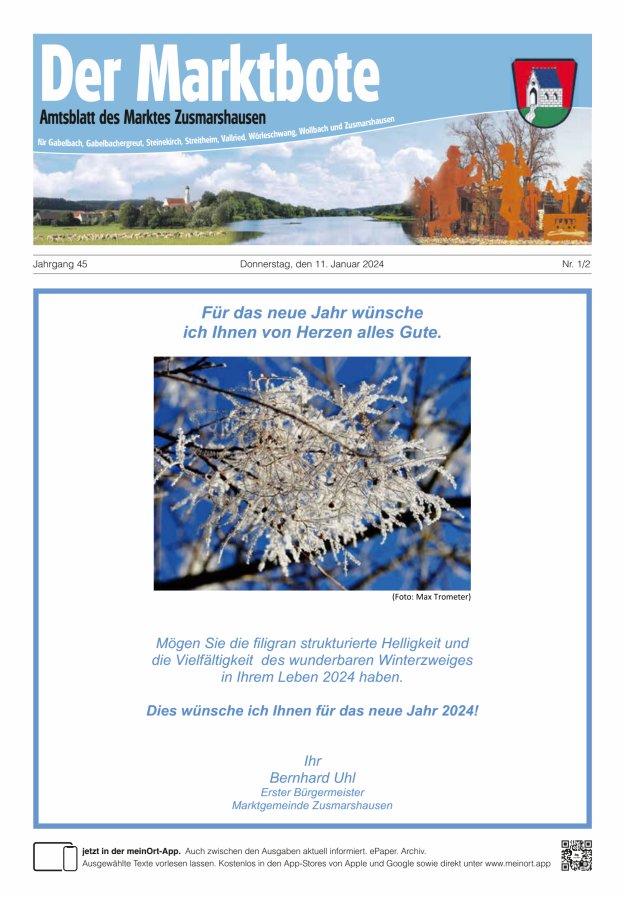 Zusmarshausen - Der Marktbote Titelblatt 01/2024
