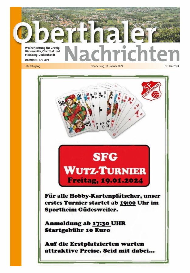 Oberthaler Nachrichten Titelblatt 01/2024