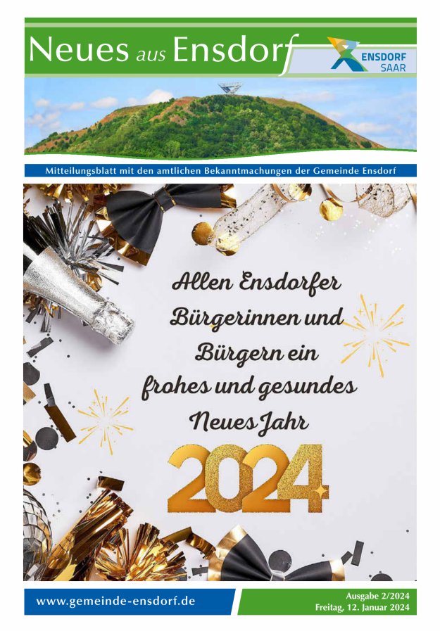 Neues aus Ensdorf Titelblatt 01/2024