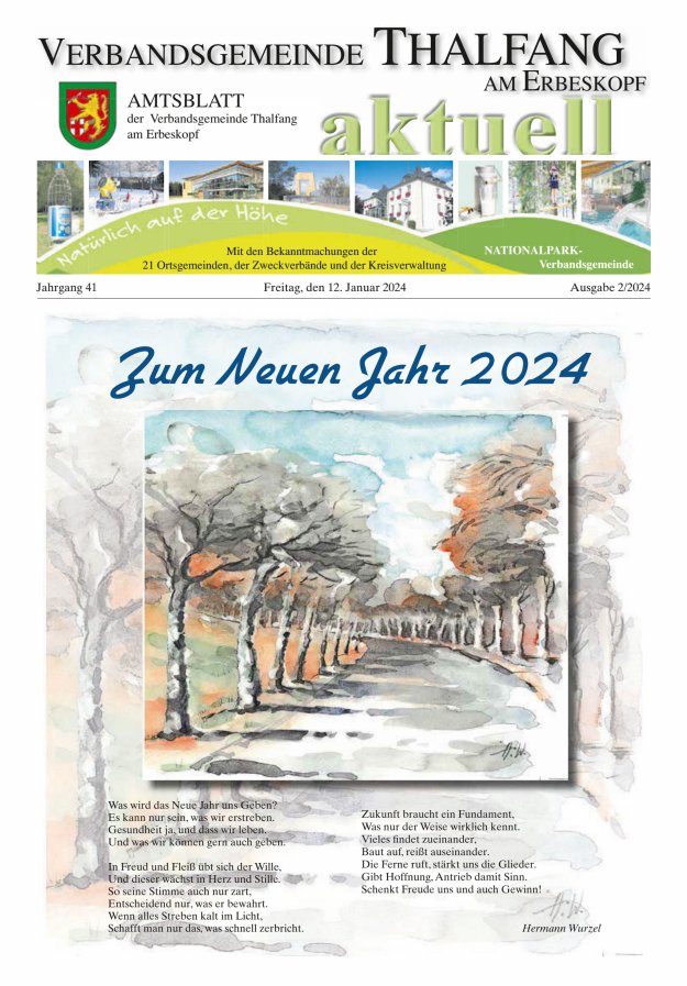 Thalfang aktuell - Amtsblatt VG Thalfang Titelblatt 02/2024
