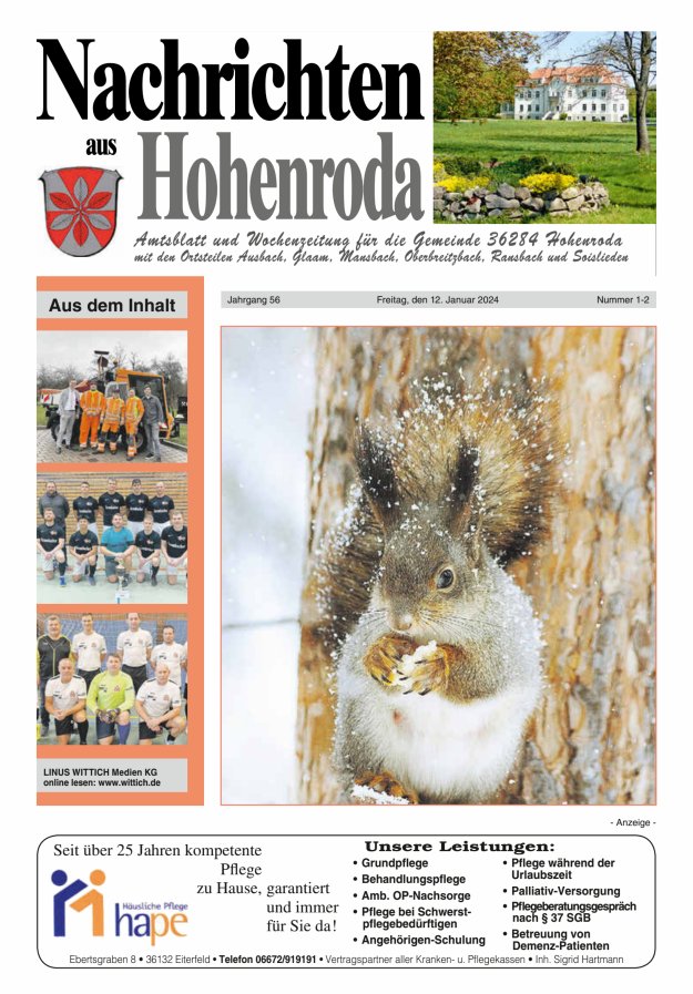 Nachrichten aus Hohenroda Titelblatt 02/2024