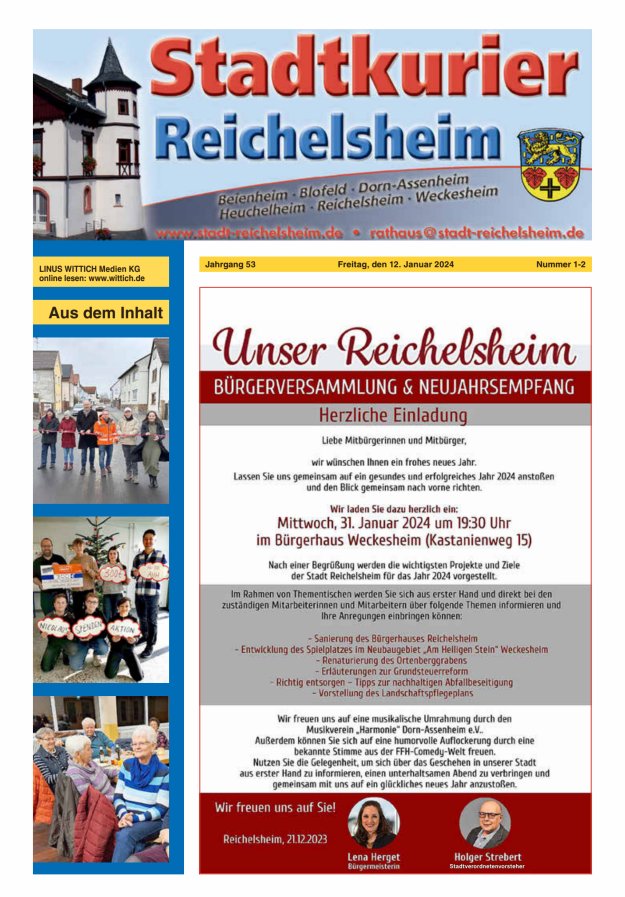 Stadtkurier Reichelsheim Titelblatt 02/2024