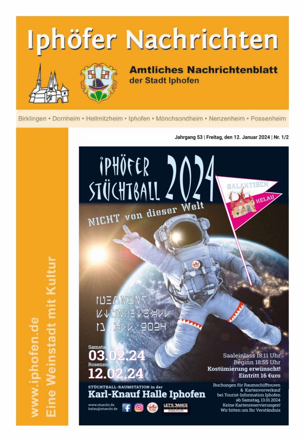 Iphöfer Nachrichten Titelblatt 01/2024