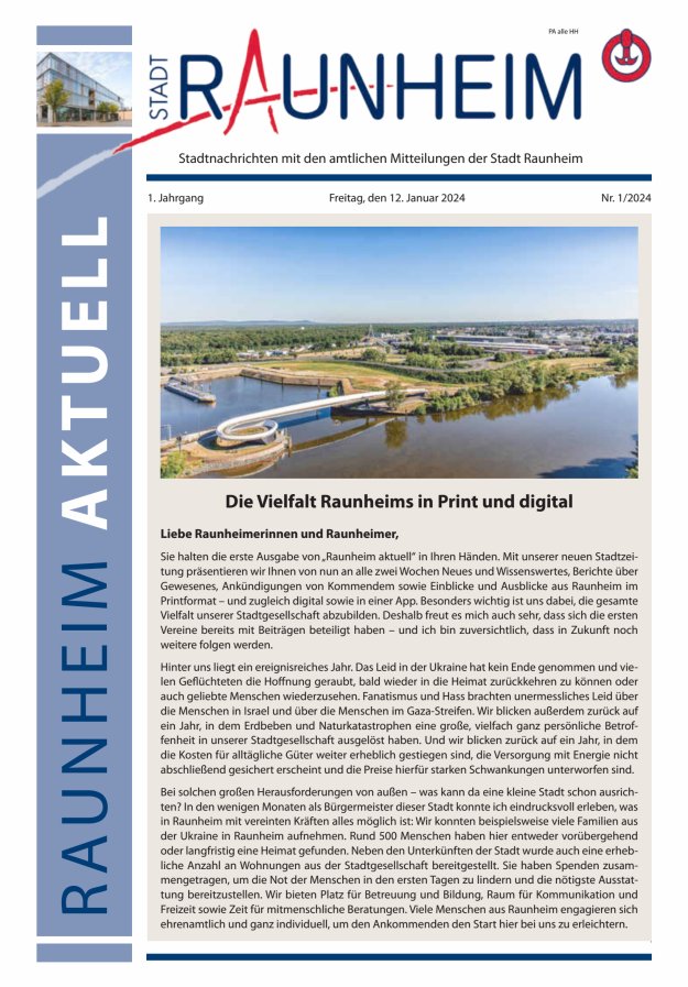 Raunheim aktuell Titelblatt 01/2024