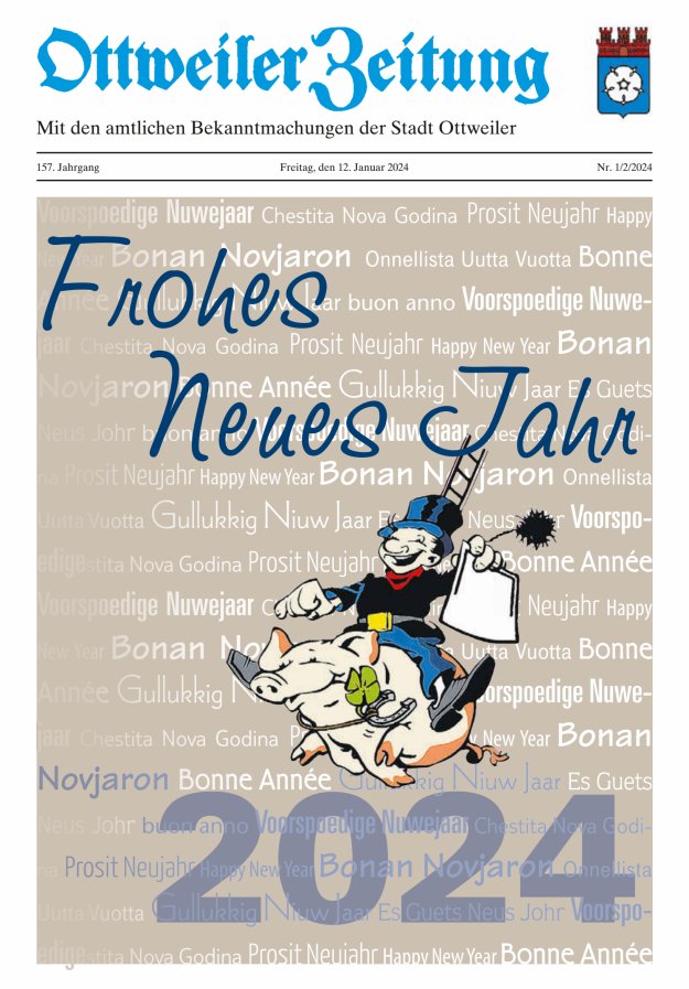 Ottweiler Zeitung Titelblatt 01/2024