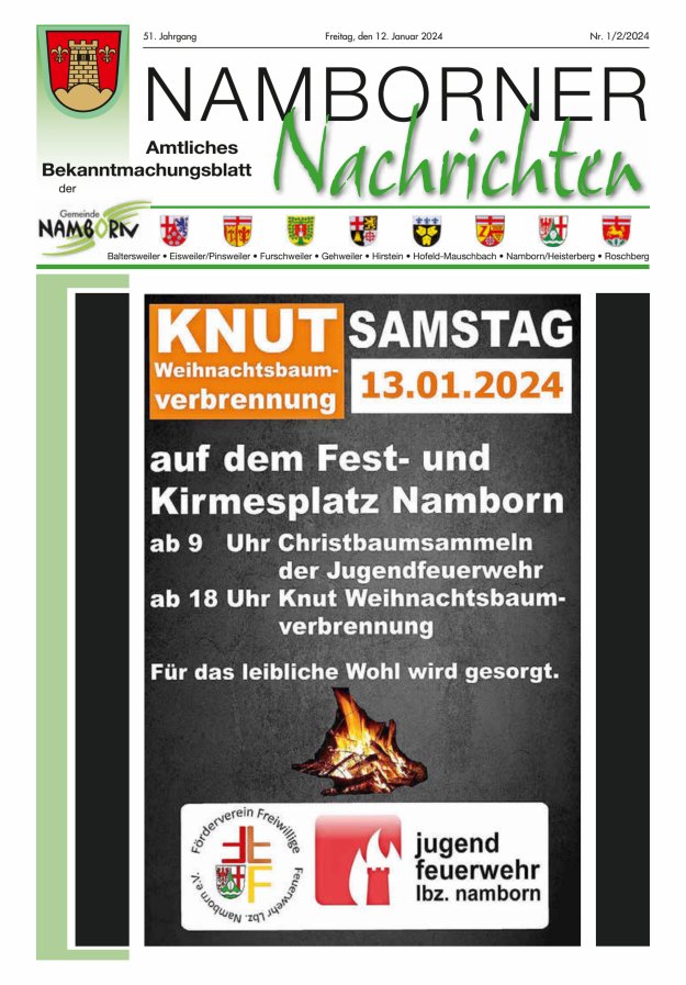 Namborner Nachrichten Titelblatt 01/2024