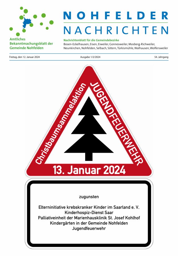 Nohfelder Nachrichten Titelblatt 01/2024