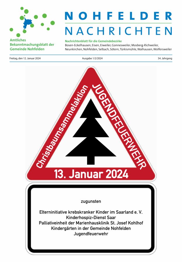 Nohfelder Nachrichten Titelblatt 01/2024