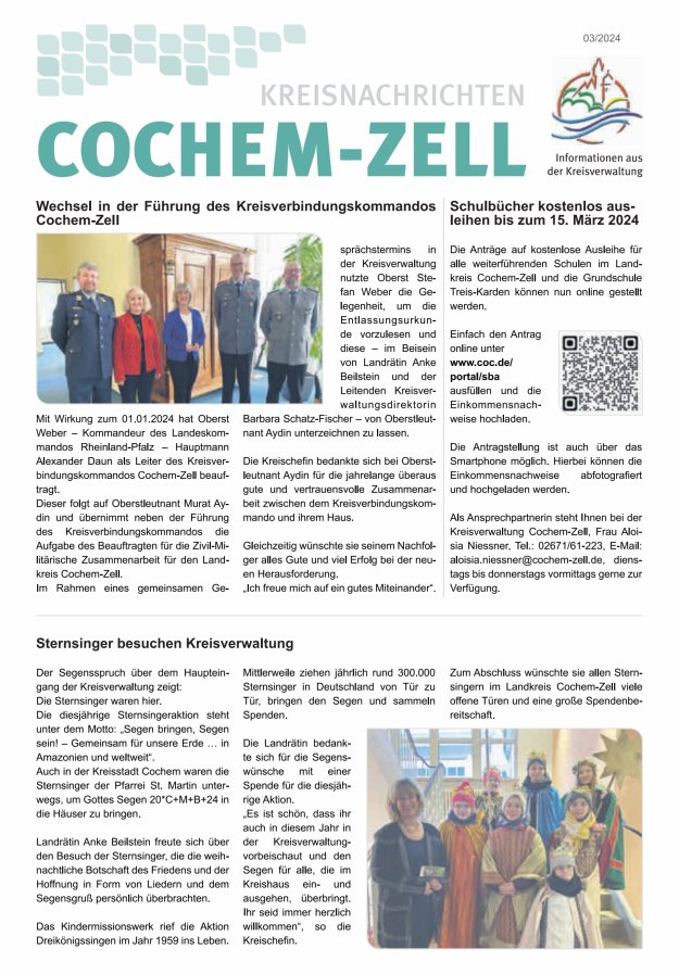 Kreisnachrichten Cochem-Zell Titelblatt 03/2024