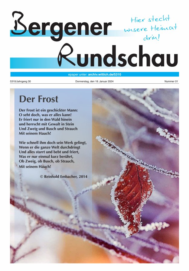 Bergener Rundschau Titelblatt 01/2024