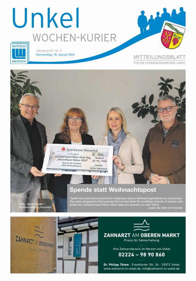 Wochen-Kurier Verbandsgemeinde Unkel Titelblatt 03/2024