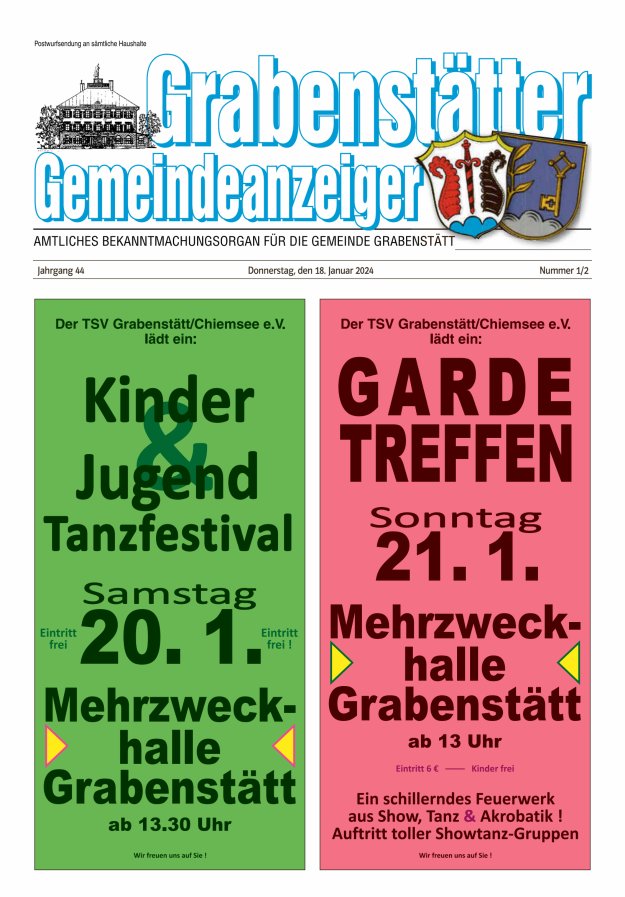 Grabenstätter Gemeindeanzeiger Titelblatt 01/2024